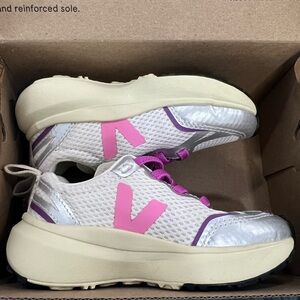 Veja Kids White Purple and Pink Sneakers